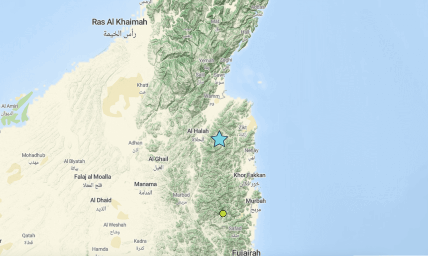 1.9 magnitude of Earthquake at Al Halah UAE